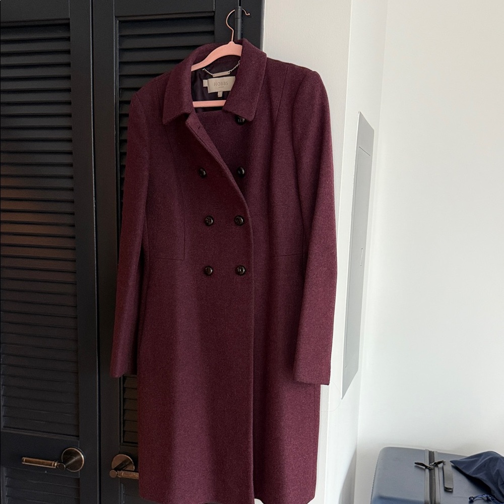 Elegant Women's Double-Breasted Coat - Purple